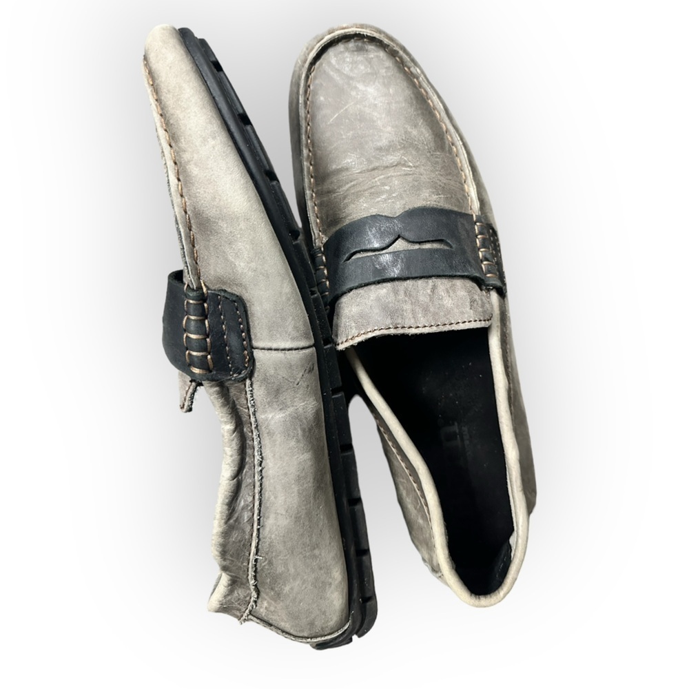 Born Andes Gray Black Leather Loafer Size 10.5